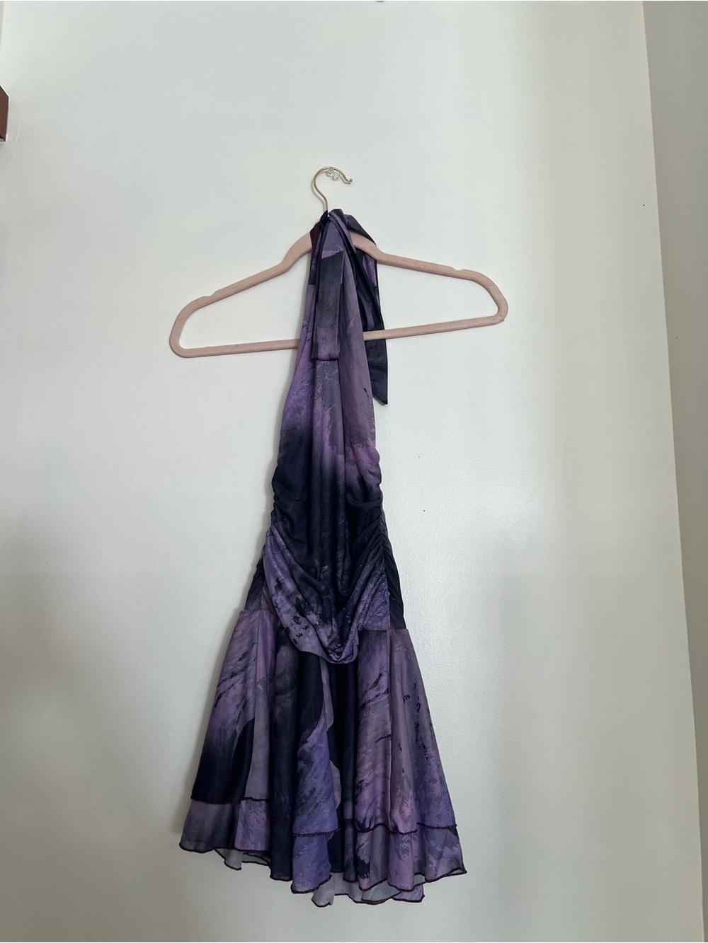 PrettyLittleThing Purple Backless Halter Dress